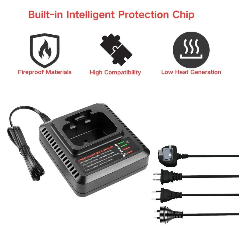 Chargez l&#39;image dans la visionneuse de la galerie, Replacement Charger For Black &amp; Decker 36V-40V Electrical Tool Li-ion Battery - Polar Tech Australia
