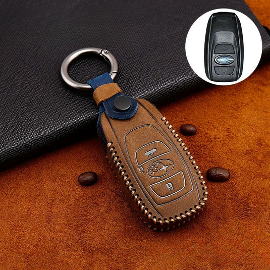 Subaru Cowhide Leather Car Key Fob Protective Cover Case For Outback, Ascent, Forester, Crosstrek, Legacy, Impreza, WRX - Polar Tech Australia