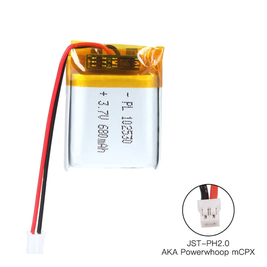 [PH2.0-JST Connector][102530] Universal 680mAh 3.7V Rechargeable Li-Ion Lithium Polymer Battery - Polar Tech Australia