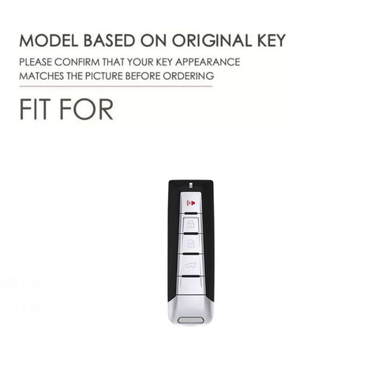 Great Wall Zinc Alloy + PU Leather Car Key Fob Case Cover For WEY VV5, VV6, VV7, Mocha