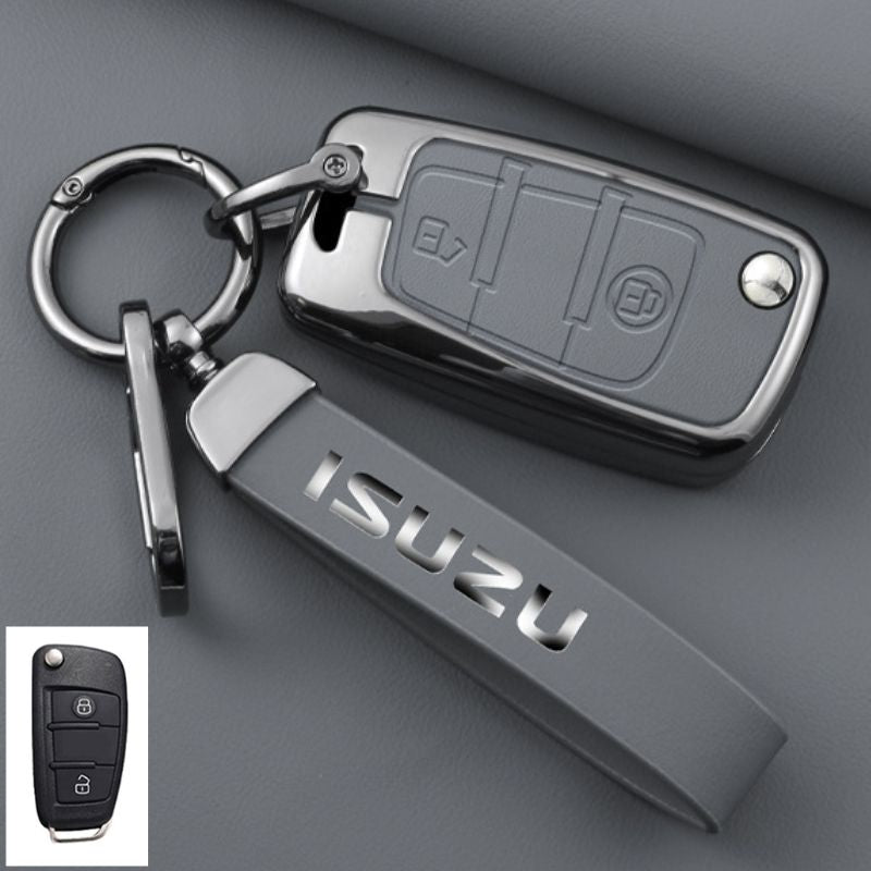 Chargez l&#39;image dans la visionneuse de la galerie, Isuzu Zinc Alloy PU Leather Car Key Fob Case Cover For D-MAX, MUX
