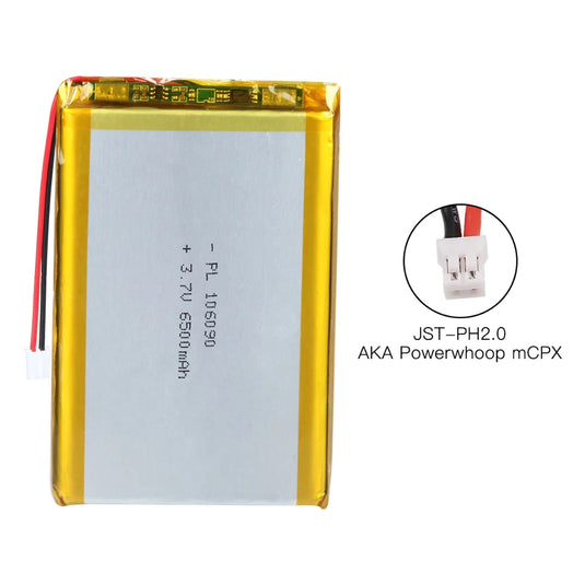 [PH2.0-JST Connector][106090] Universal 6500mAh 3.7V Rechargeable Li-Ion Lithium Polymer Battery - Polar Tech Australia