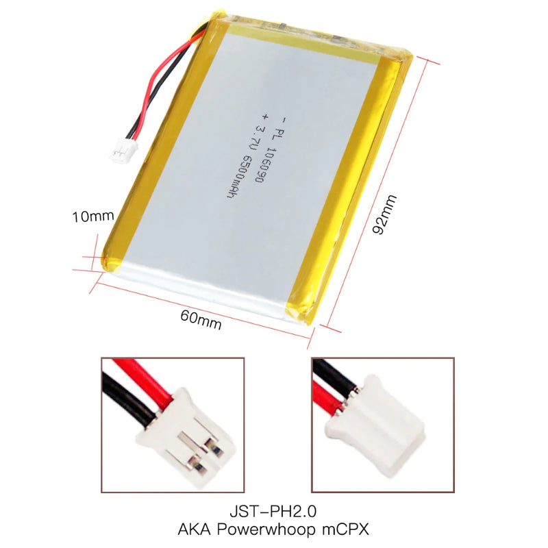 Load image into Gallery viewer, [PH2.0-JST Connector][106090] Universal 6500mAh 3.7V Rechargeable Li-Ion Lithium Polymer Battery - Polar Tech Australia
