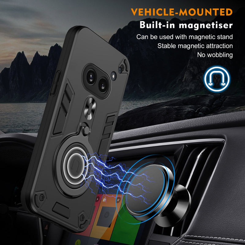 Chargez l&#39;image dans la visionneuse de la galerie, Nothing Phone (2) - Metal Ring 360 Degree Rotating Holder PC Hybrid TPU Phone Case
