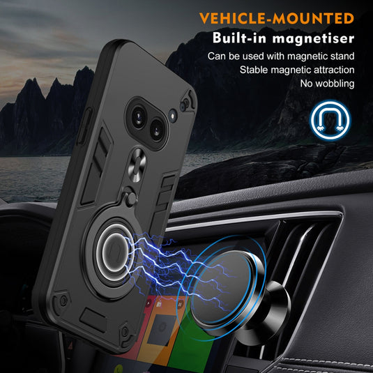 Nothing Phone (2) - Metal Ring 360 Degree Rotating Holder PC Hybrid TPU Phone Case
