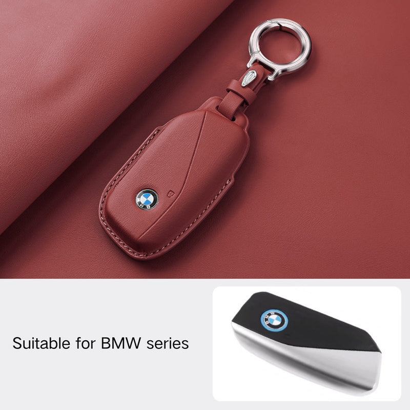 Load image into Gallery viewer, BMW Leather Car Key Fob Case Cover For 1, 2, 3, 5, 7 Series, X1, X3, X5, X6, X7, ix1, ix40, ix50, i8
