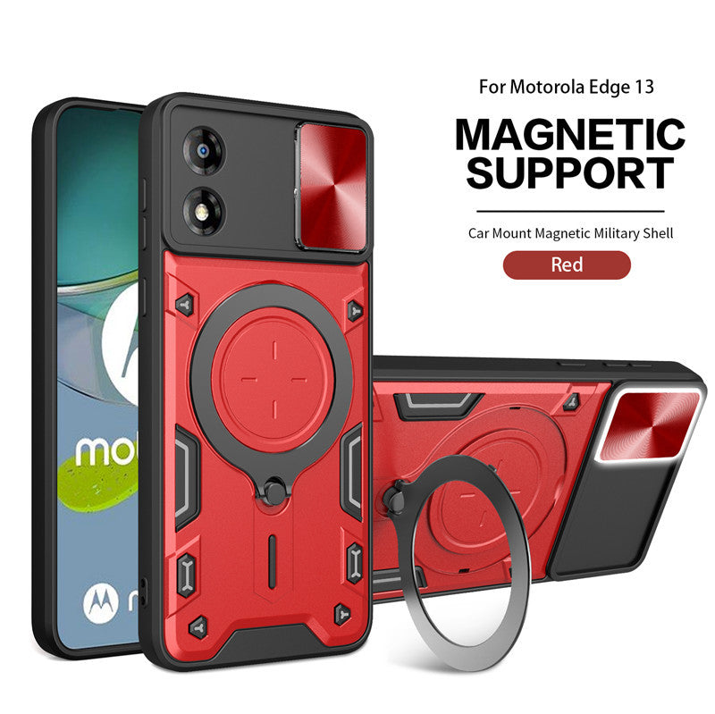 Load image into Gallery viewer, [Ring Rotating Stand][Camera Lens Cover] Motorola Moto E13 - Shield Shockproof Rugged Heavy Duty Case - Polar Tech Australia
