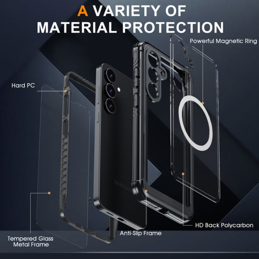 Samsung galaxy S24 5G (SM-S921) - Tempered Glass MagSafe Phone Case