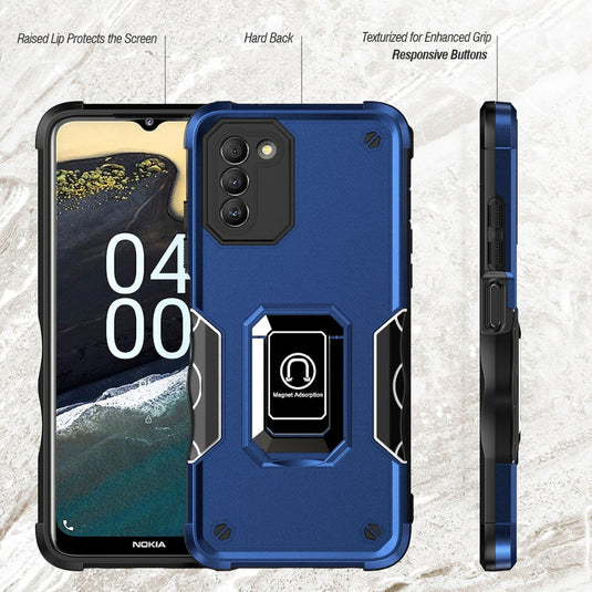 Nokia X100 - Non-slip Shockproof Armor Phone Case with Ring Holder