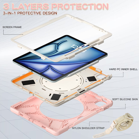 Lenovo Tab M11 11.0" 2024 (TB-330XU/330FU) - Multifunctional Shockproof Heavy Duty Series Case With Shoulder Strap