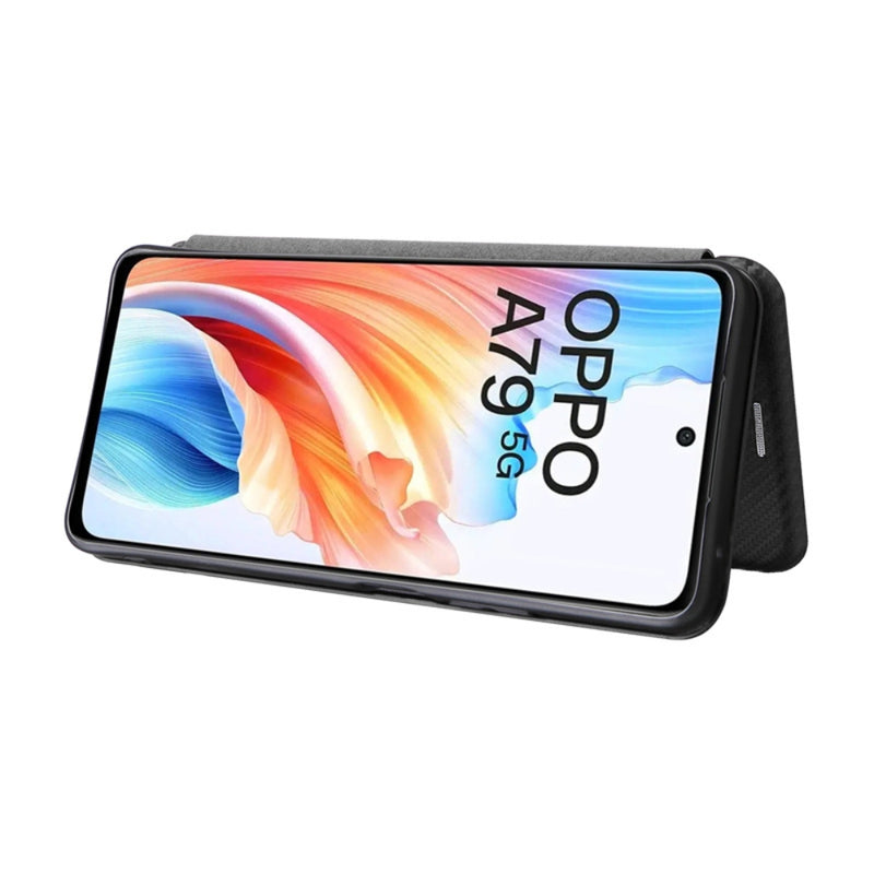 Load image into Gallery viewer, OPPO A79 5G (CPH2557, CPH2553) - Carbon Fiber Texture Flip Leather Phone Case - Polar Tech Australia
