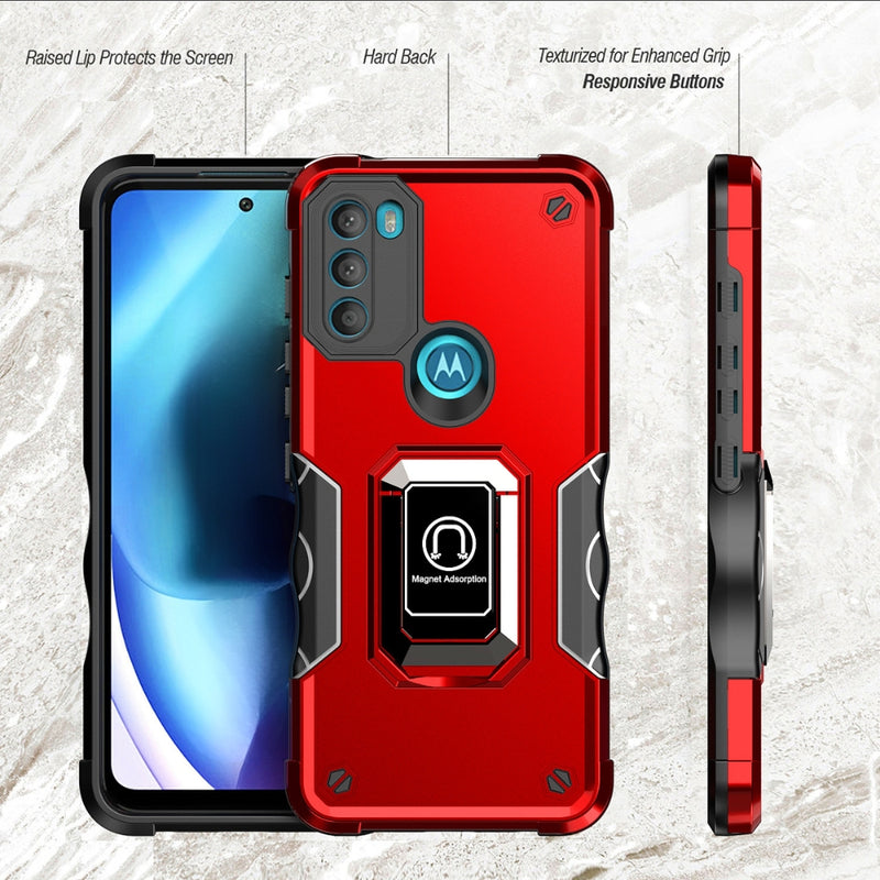Cargue la imagen en el visor de la galería, Motorola Moto G50 5G - Non-slip Shockproof Armor Phone Case with Ring Holder
