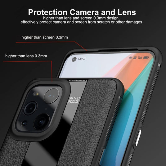 OPPO Find X5/Pro - Luxurious Litchi-Texture Silicone Protective Case - Polar Tech Australia