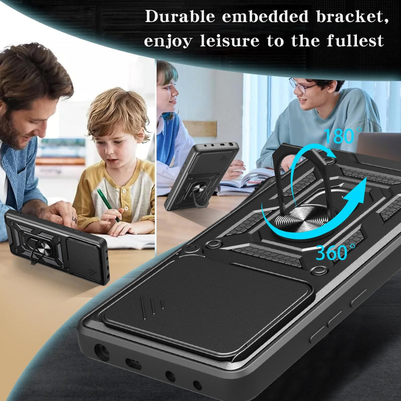 Cargue la imagen en el visor de la galería, Motorola Moto Edge 60 Fusion - Heavy Duty Ring Holder Case with Shockproof &amp; Camera Guard Design - Polar Tech Australia
