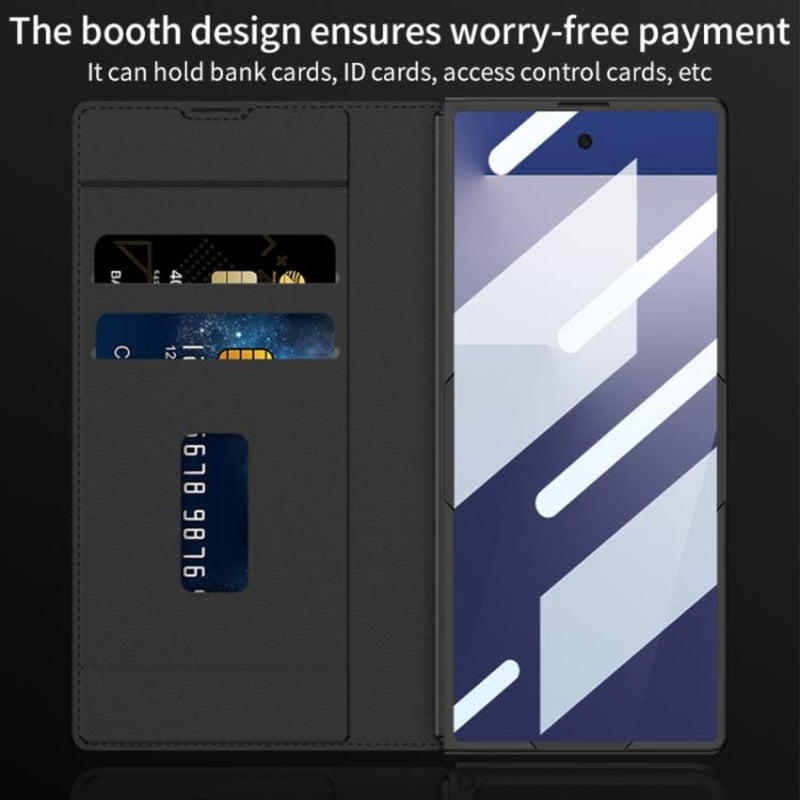 Cargue la imagen en el visor de la galería, Samsung Galaxy Z Fold7 5G - GKK Integrated Armor Flip Leather Case with Pen Slot, Stylus Not Included
