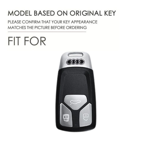 Audi Zinc Alloy + Leather Car Key Fob Case Cover For A4, A5, A6,A8, Q2, Q5, Q7
