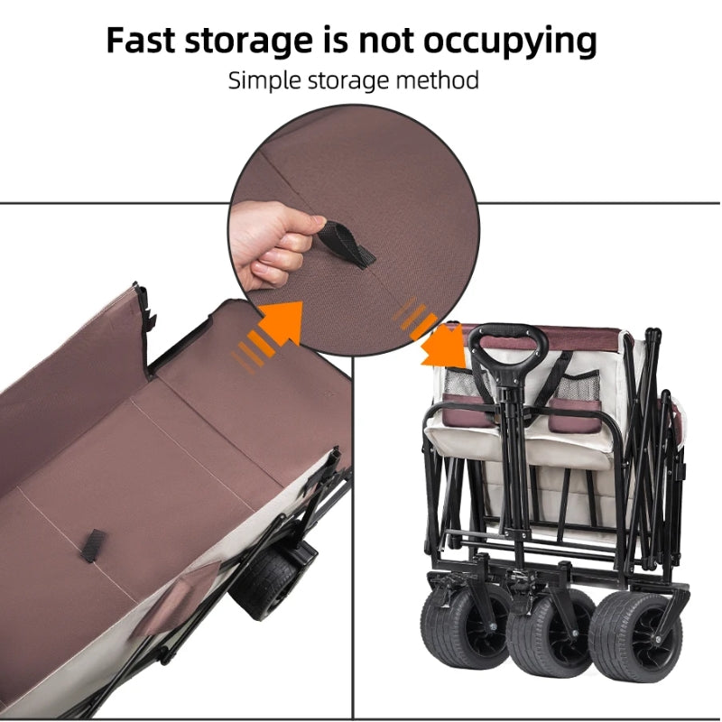 Chargez l&#39;image dans la visionneuse de la galerie, Extender Folding Cart Outdoor Extra Long Utility Large Capacity Wagon Cart Camping Picnic Trolley Beach Collapse Folding Cart - Polar Tech Australia
