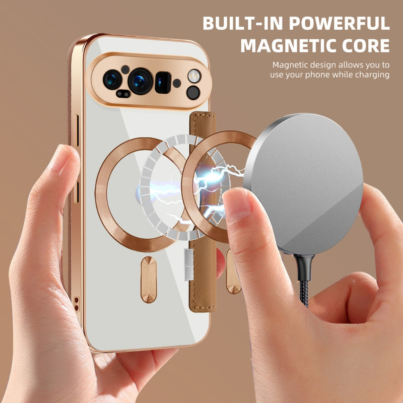 Load image into Gallery viewer, Google Pixel 10 Pro XL - Shield Magsafe RFID Anti-theft Rhombus Leather Phone Case
