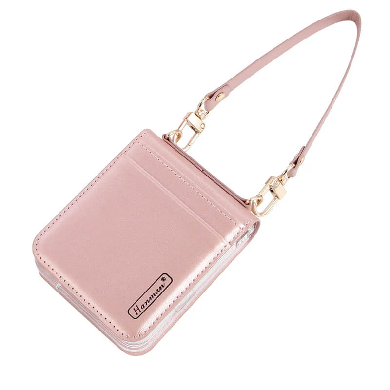 Cargue la imagen en el visor de la galería, [Built-in Card Slot] Samsung Galaxy Z Flip 6 (SM-F741) Hanman Wallet Flip Leather Case - Polar Tech Australia
