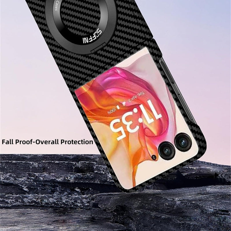 Cargue la imagen en el visor de la galería, [360° Rotating Bracket] Motorola Razr 40/Ultra - Carbon Fiber Style MagSafe Magnetic Shockproof Protective Case - Polar Tech Australia
