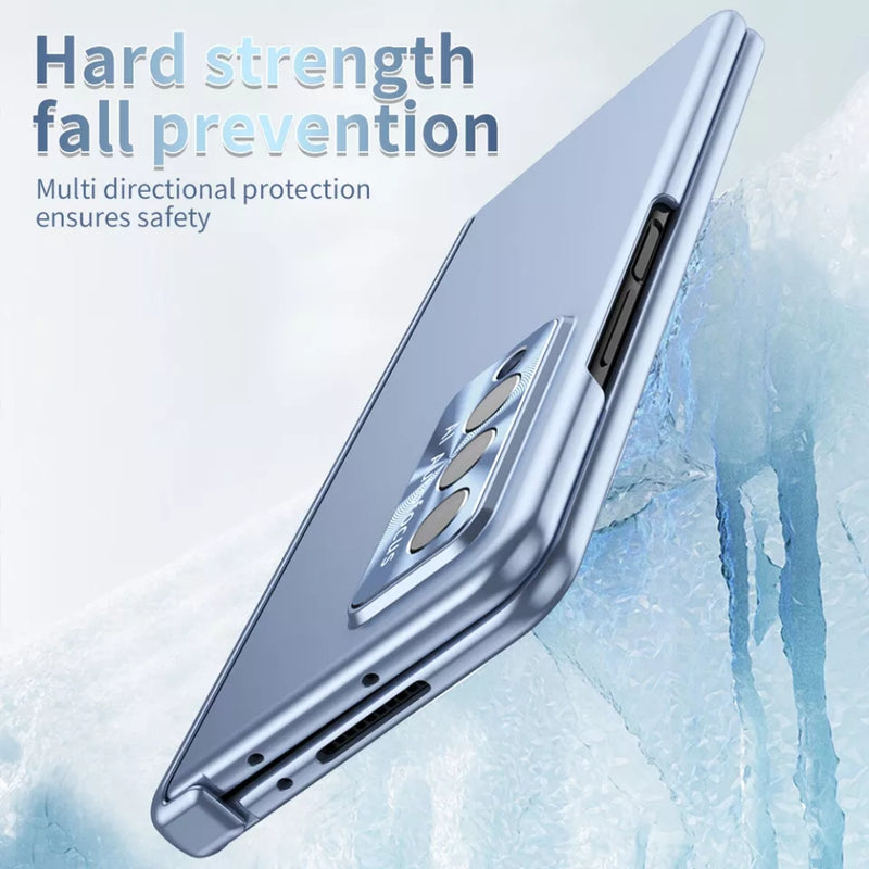 Chargez l&#39;image dans la visionneuse de la galerie, [With Pen Slot] Samsung Galaxy Z Fold 3 (SM-F926) - Full Coverage Electroplated Magnetic Hinge Shockproof Protective Case
