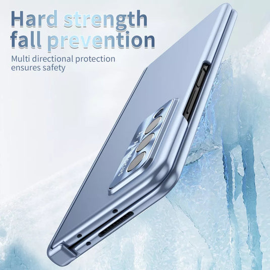 [With Pen Slot] Samsung Galaxy Z Fold 3 (SM-F926) - Full Coverage Electroplated Magnetic Hinge Shockproof Protective Case
