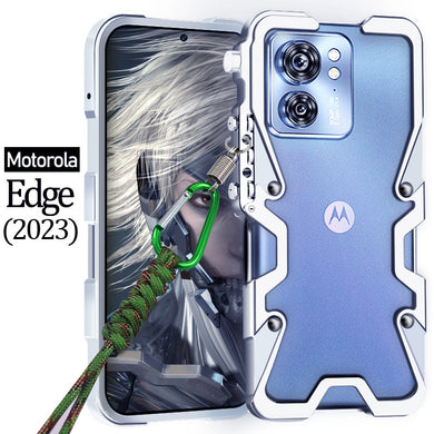 [With Lanyard] Motorola Moto Edge 2023 - Metal Phone Border Mechanics Series Case - Polar Tech Australia