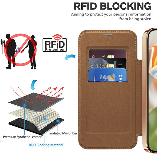 Google Pixel 10 / 10 Pro - Shield Magsafe RFID Anti-theft Rhombus Leather Phone Case