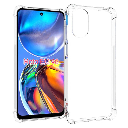 Motorola Moto E32 - AirPillow Cushion Transparent Soft Clear TPU Four Corners Protective Case - Polar Tech Australia