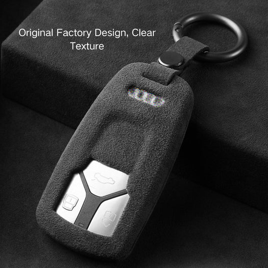 Audi Alcantara Remote Car Key Fob Case Cover For A4, A5, A6, Q5, Q7, S4, S5, S7