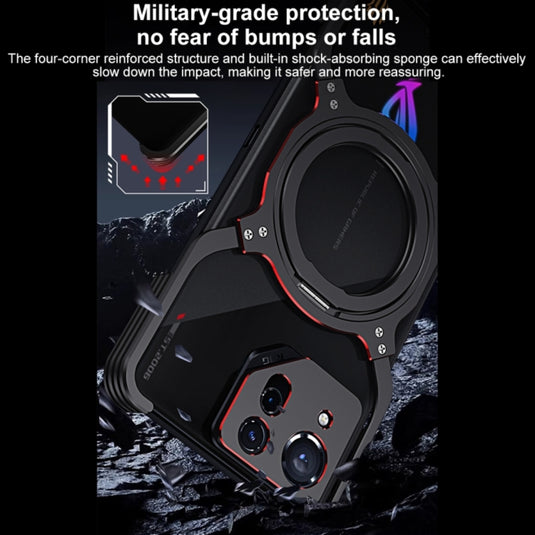 Asus ROG Phone 9 / 9 Pro - Mechanical Arm Borderless MagSafe Holder Metal Phone Case - Polar Tech Australia