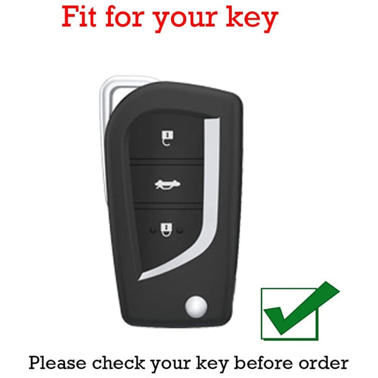 Toyota Handcrafted Genuine Leather Folding Car Key Fob Protective Case Cover For RAV4, Avalon, Avensis, Aygo, Camry, Corolla - Polar Tech Australia