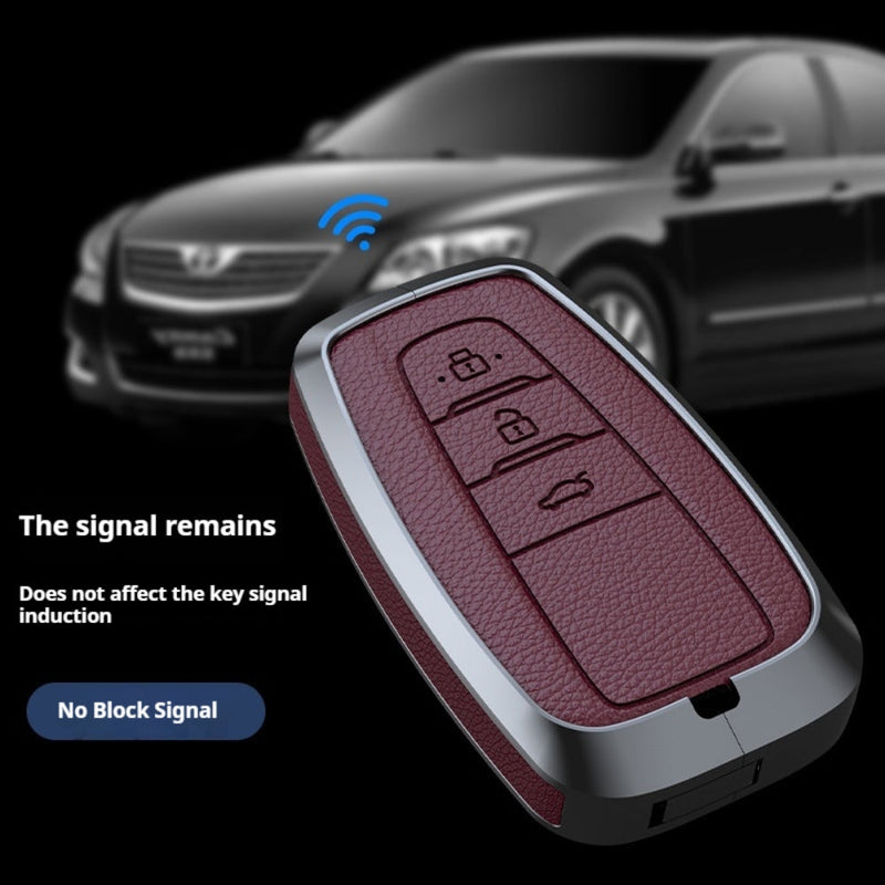 Load image into Gallery viewer, Toyota Zinc Alloy Leather Car Key Fob Case Cover For Camry, C-HR, Corolla, RAV4, Avalon, Land Cruiser, Prado, Prius - Polar Tech Australia
