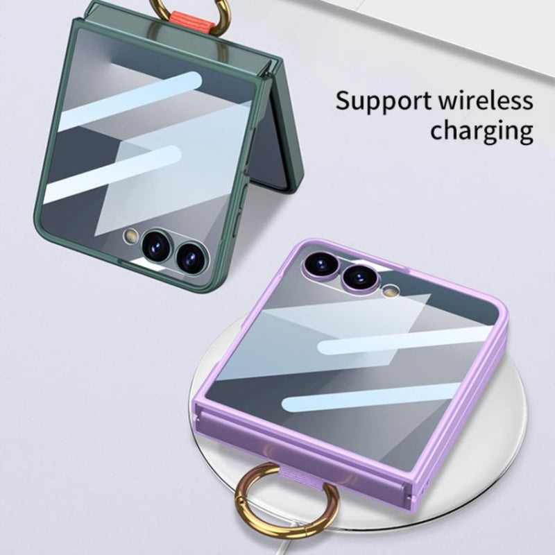 Cargue la imagen en el visor de la galería, Samsung Galaxy Z Flip7 5G - Integrated Ultrathin Shockproof Phone Case with Ring Wrist Strap

