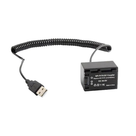 [NP-FV70][USB] Sony AX700 AX60 HDR-CX680 PJ675 - Cameras Spring Cable Dummy Battery - Polar Tech Australia