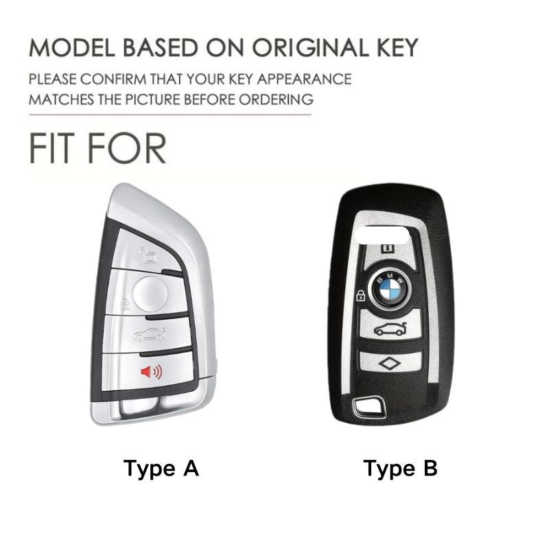 Cargue la imagen en el visor de la galería, BMW Zinc Alloy + Leather Protection Car Key Fob Case Cover For 1, 2, 3, 5, 7 Series, X3, X5, X6
