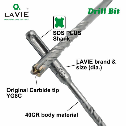 160mm Long Concrete Electric Hammer Bit Cross Carbide Tip Masonry Drill Bits
