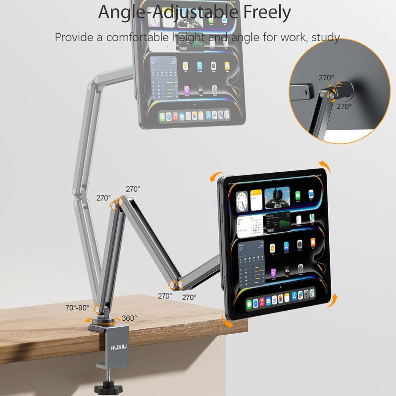 Cargue la imagen en el visor de la galería, KUXIU X36 Pro MAX iPad Magnetic Charging Stand Aluminum Alloy Boom Arm Adjustable Tablet Stand - EdgeFollow
