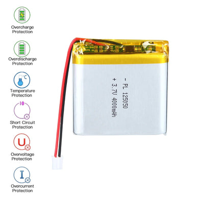[PH2.0-JST Connector][125050] Universal 4000mAh 3.7V Rechargeable Li-Ion Lithium Polymer Battery - Polar Tech Australia