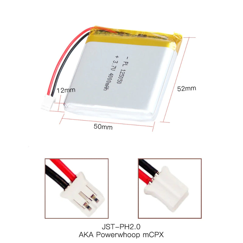 Load image into Gallery viewer, [PH2.0-JST Connector][125050] Universal 4000mAh 3.7V Rechargeable Li-Ion Lithium Polymer Battery - Polar Tech Australia
