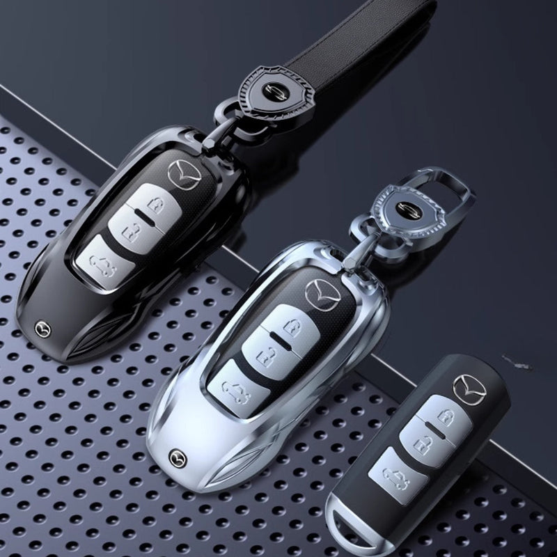 Load image into Gallery viewer, Mazda Stylish Metal Car Key Fob Case Cover For CX-5, CX-3, CX-30, CX-8, MX-5, Mazda3,6
