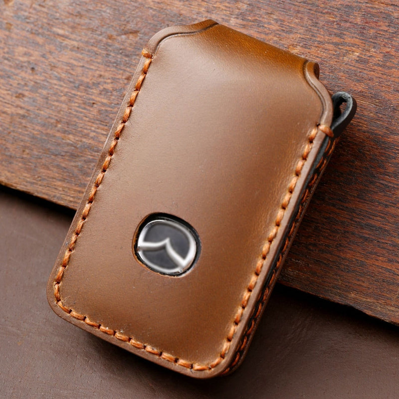 Cargue la imagen en el visor de la galería, Mazda Handcrafted Genuine Leather Folding Car Key Fob Case Cover For CX-5, CX-3, CX-30, CX-9
