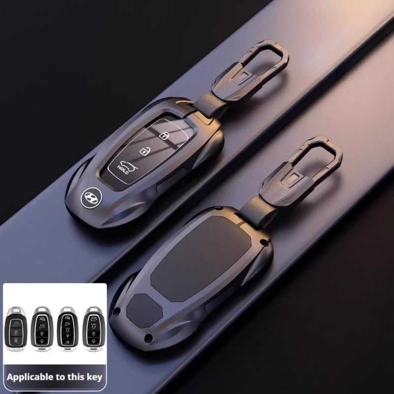 Chargez l&#39;image dans la visionneuse de la galerie, Hyundai Stylish Metal Car Key Fob Protective Case Cover For Tucson, Sport, Elantra, Santa Fe, ix35, ix25
