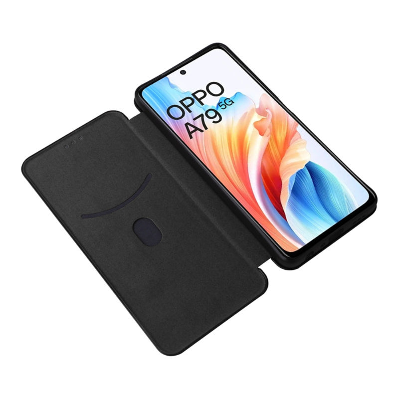 Load image into Gallery viewer, OPPO A79 5G (CPH2557, CPH2553) - Carbon Fiber Texture Flip Leather Phone Case - Polar Tech Australia

