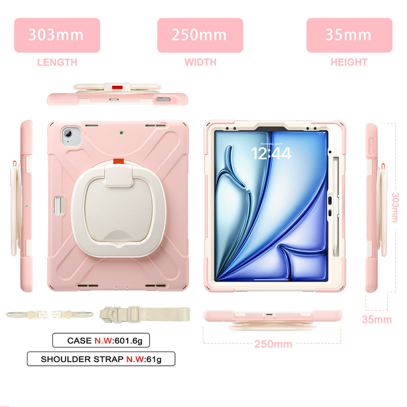 Chargez l&#39;image dans la visionneuse de la galerie, Lenovo Tab M11 11.0&quot; 2024 (TB-330XU/330FU) - Multifunctional Shockproof Heavy Duty Series Case With Shoulder Strap

