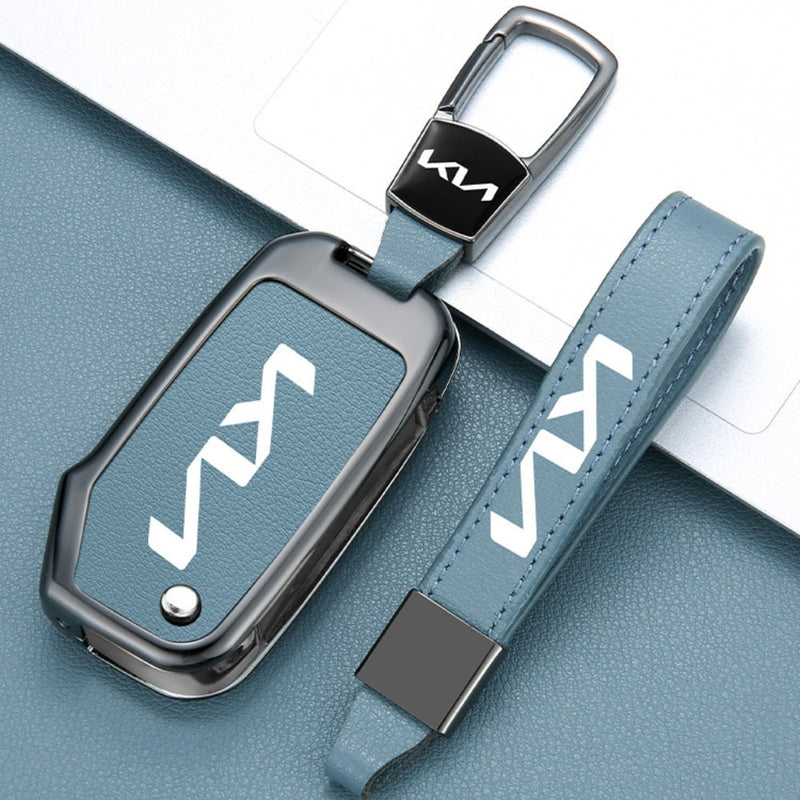 Load image into Gallery viewer, Kia Zinc Alloy Leather Car Key Protection Fob Case Cover For Sportage, Carnival, Sedona, K3, K4, K5
