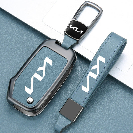 Kia Zinc Alloy Leather Car Key Protection Fob Case Cover For Sportage, Carnival, Sedona, K3, K4, K5