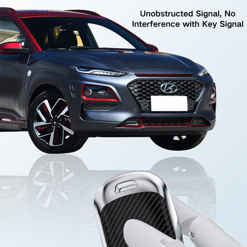 Chargez l&#39;image dans la visionneuse de la galerie, Hyundai Zinc Alloy + Carbon Fiber Texture Car Key Fob Case Cover For Palisade, Elantra, Accent, Kona, Santa Fe, Veloster
