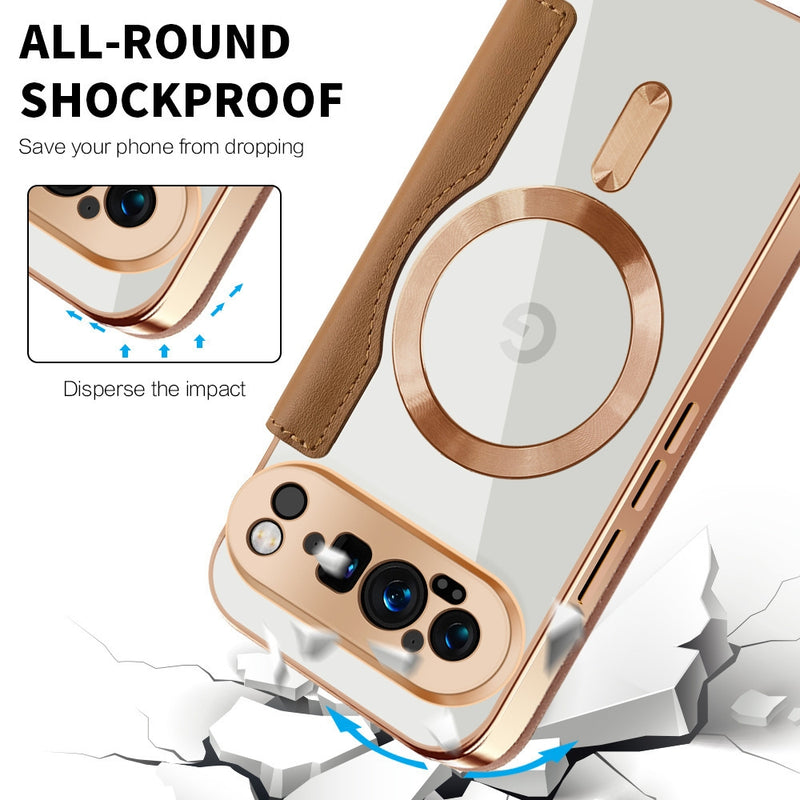 Load image into Gallery viewer, Google Pixel 10 Pro XL - Shield Magsafe RFID Anti-theft Rhombus Leather Phone Case

