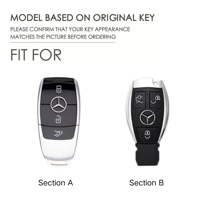Load image into Gallery viewer, Mercedes Benz Carbon Fiber Metal Protective Car Key Fob Case Cover For Benz A, B, C, E, GLC, GLE
